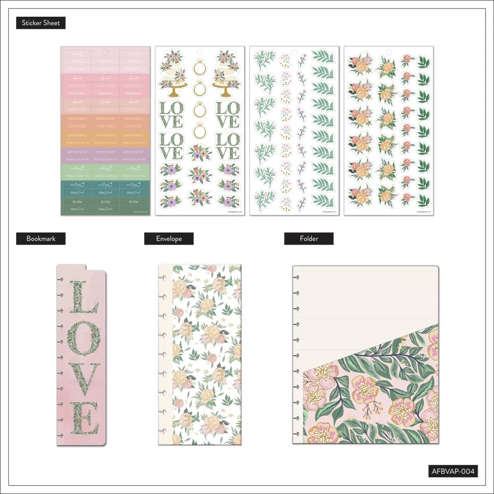 Happy Planner Garden Wedding pack accessoires Big mariage