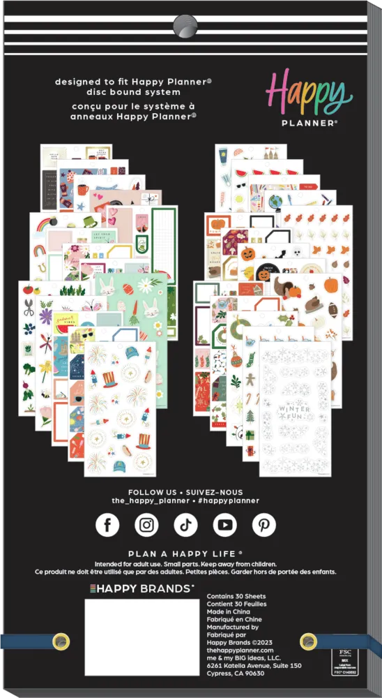 Happy Planner Cheerful Seasons stickers 608 pièces