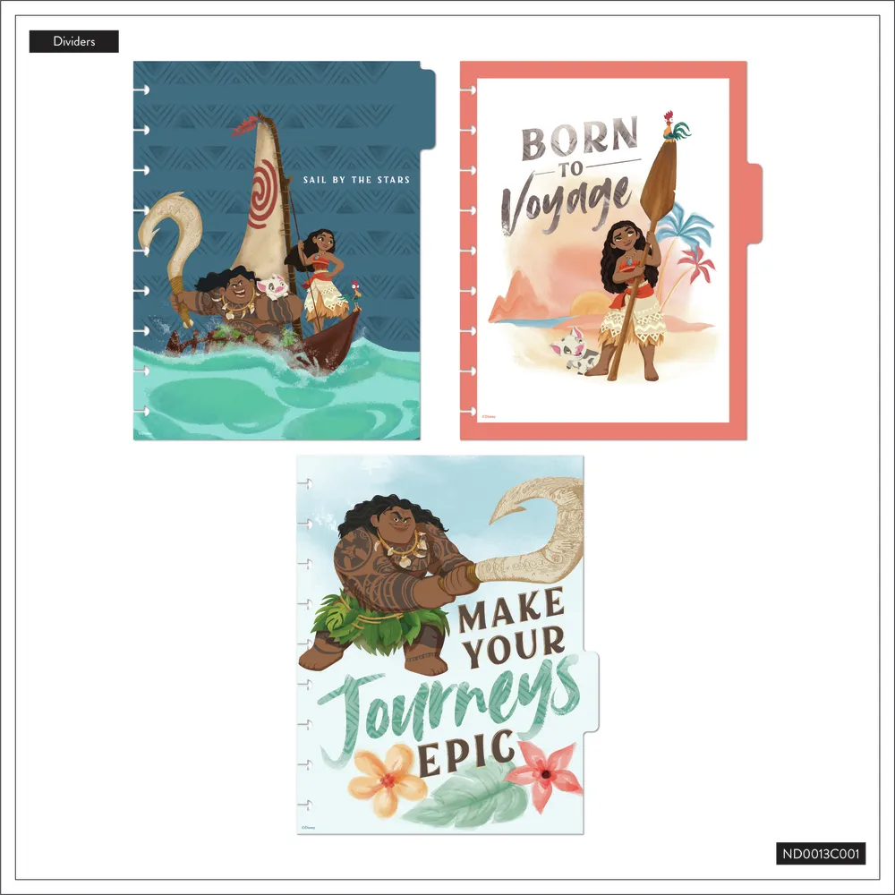 Happy Planner Disney Moana carnet pointillé ligné Classic 60 feuilles