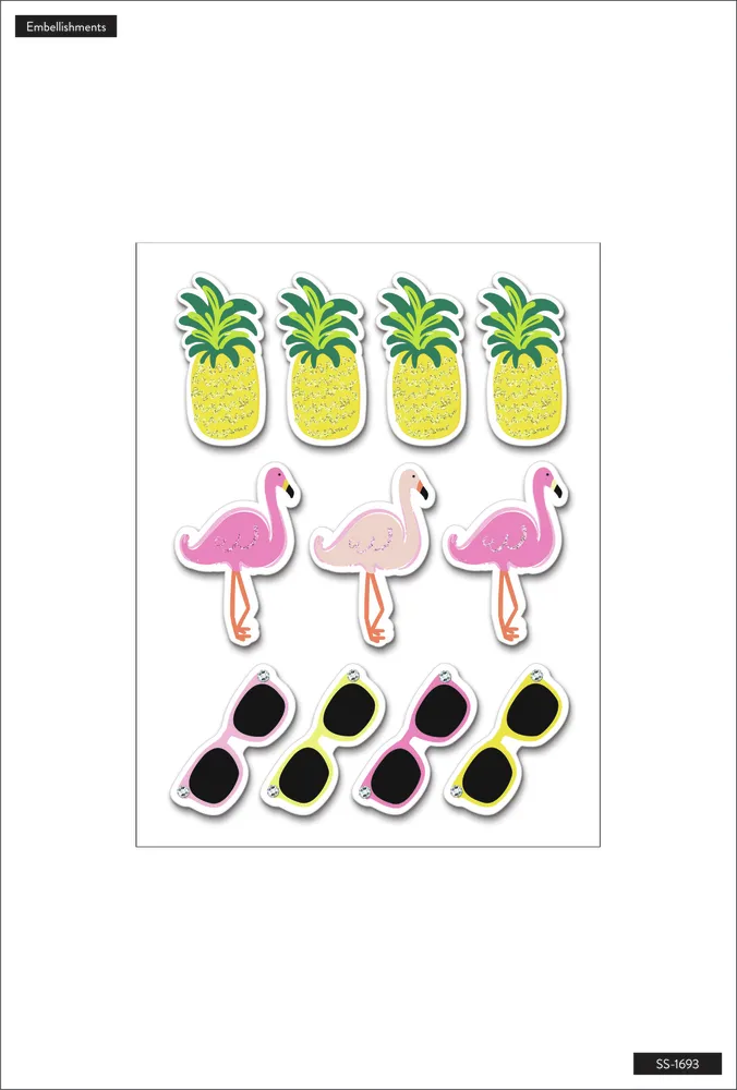Happy Planner Summer Vibes planche stickers été 11 autocollants