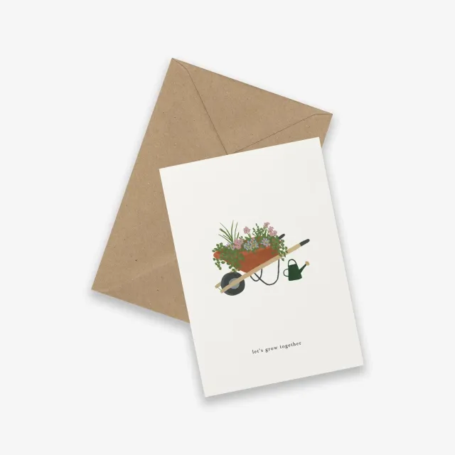 Kartotek Wheelbarrow carte de vœux avec enveloppe