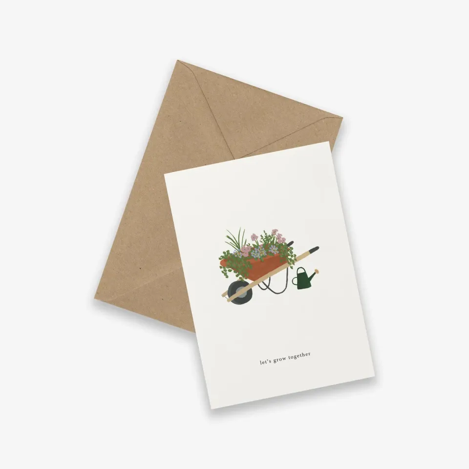 Kartotek Wheelbarrow carte de vœux avec enveloppe