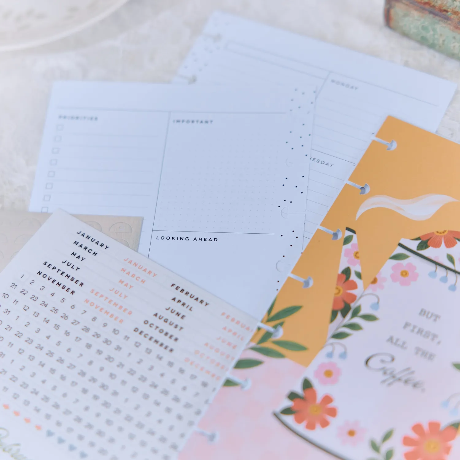 Happy Planner Petal Press recharge Mini 6 mois dashboard