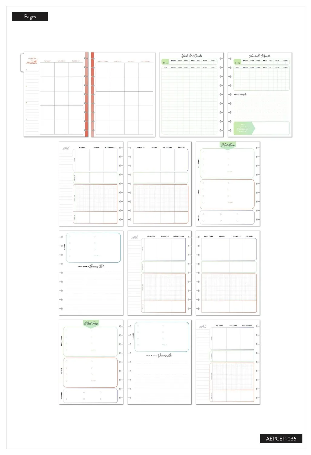 Happy Planner Reach New Heights extension Classic fitness 50 pages