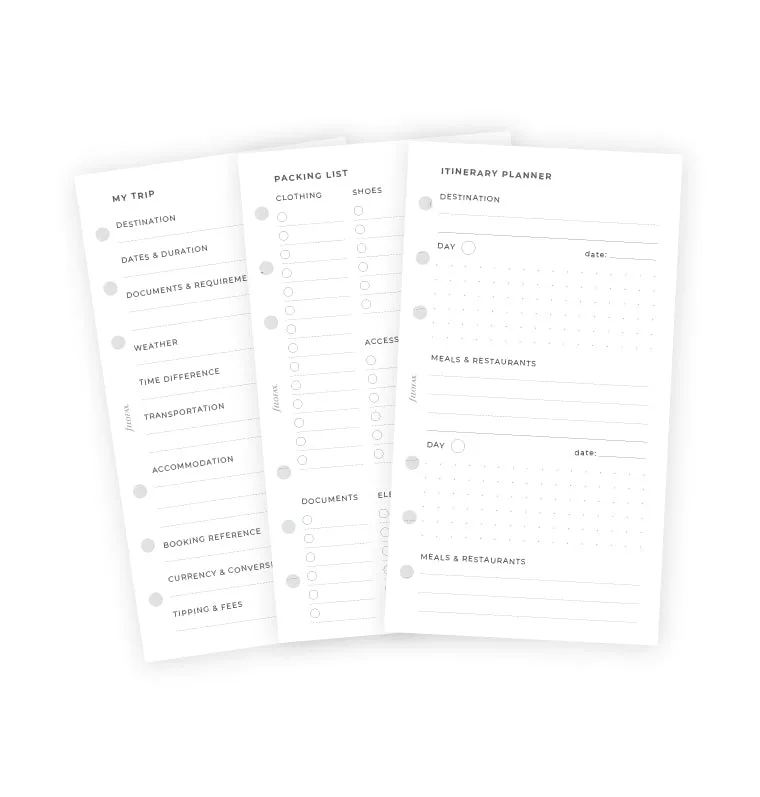 Filofax Personal recharge travel planner voyage