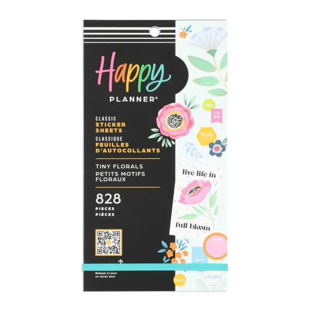 Happy Planner Tiny Florals autocollants 828 fleurs 30 feuilles