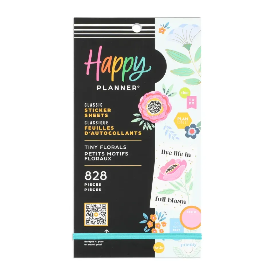 Happy Planner Tiny Florals autocollants 828 fleurs 30 feuilles
