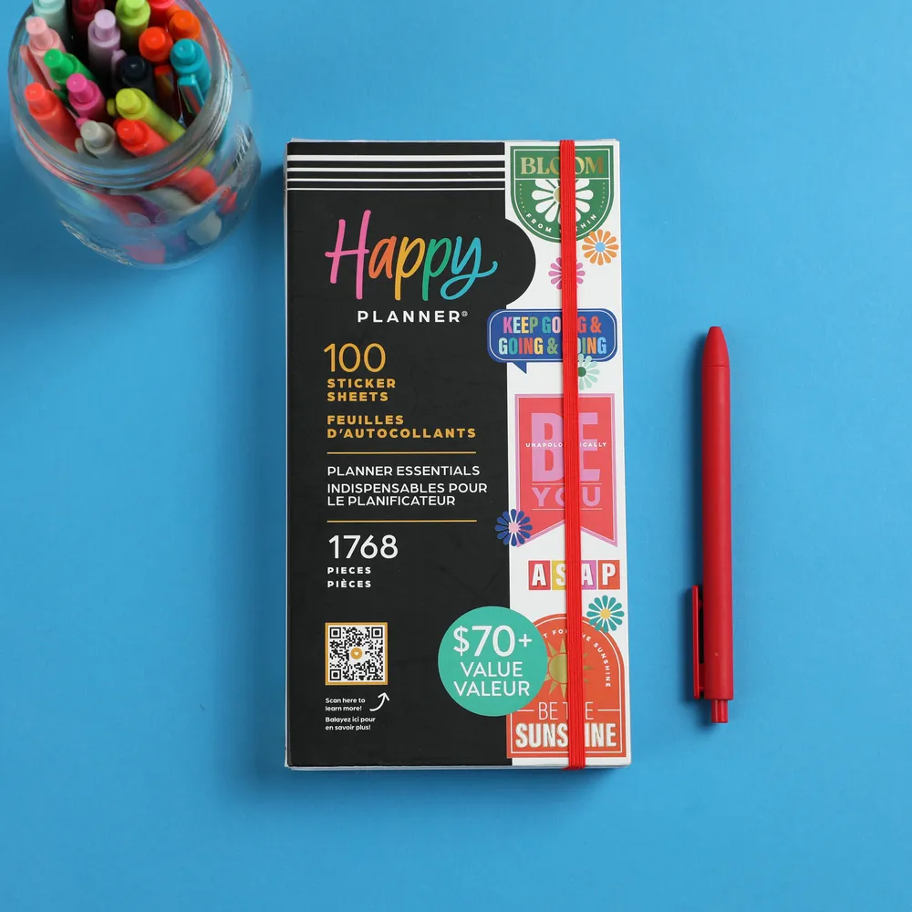 Happy Planner Essentials Mega Value Pack autocollants 100 feuilles vives