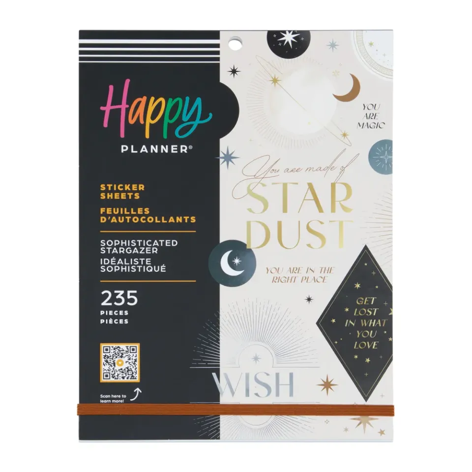 Happy Planner Stargazer carnet stickers grand 235 cosmos