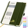 Poprun carnet quadrillé spirale vert olive 128 pages