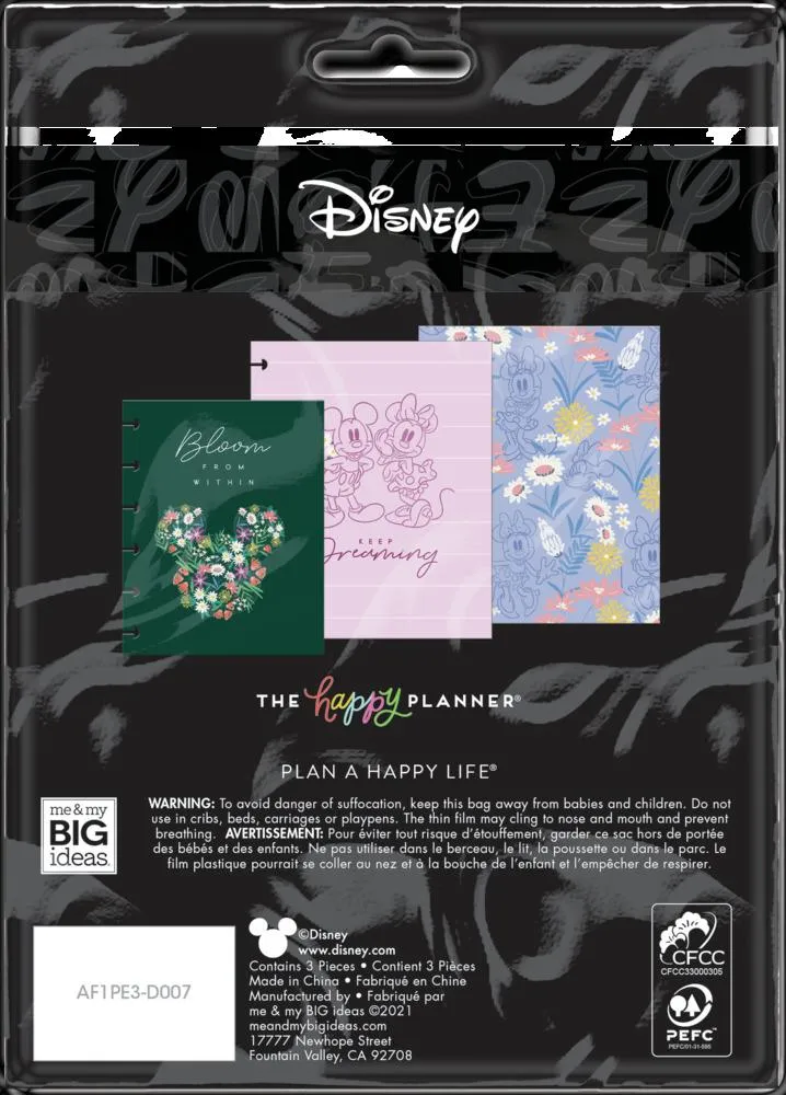 Happy Planner Mickey Minnie pochettes à clipser big lot 3 floral