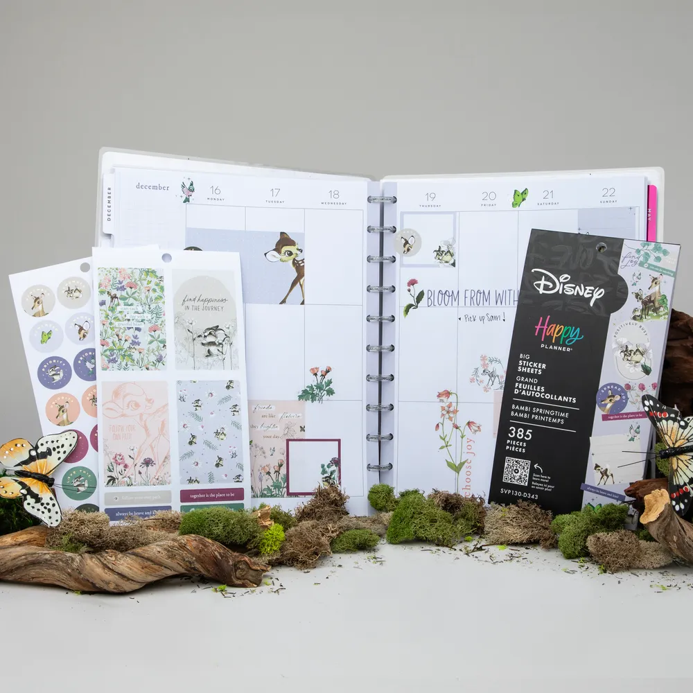 Happy Planner Disney Bambi Springtime stickers grand 385 motifs floraux