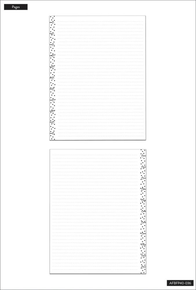 Happy Planner Simple Dots recharge papier pointillé Classic 40 feuilles