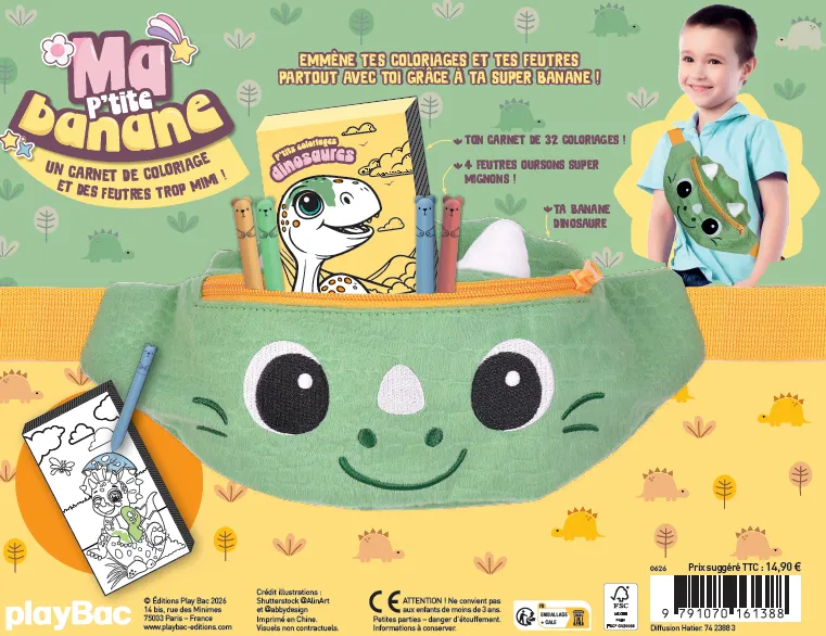 Frigobloc Ma P’tite Banane Dino kit coloriage fourrure