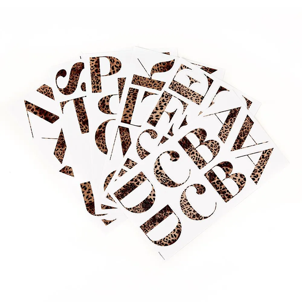 Happy Planner Cheetah autocollants alphabet léopard 57 pièces