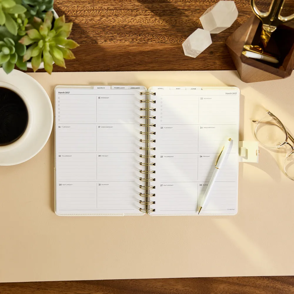 Happy Planner Citrine 2027 agenda spirale A5 ivoire lundi