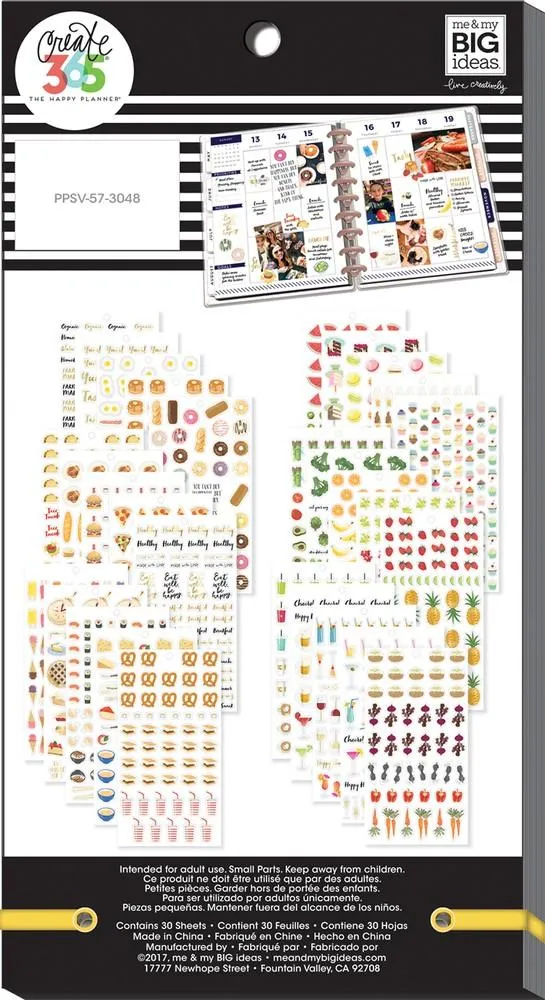 Happy Planner Value Pack Food stickers 1551 autocollants cuisine