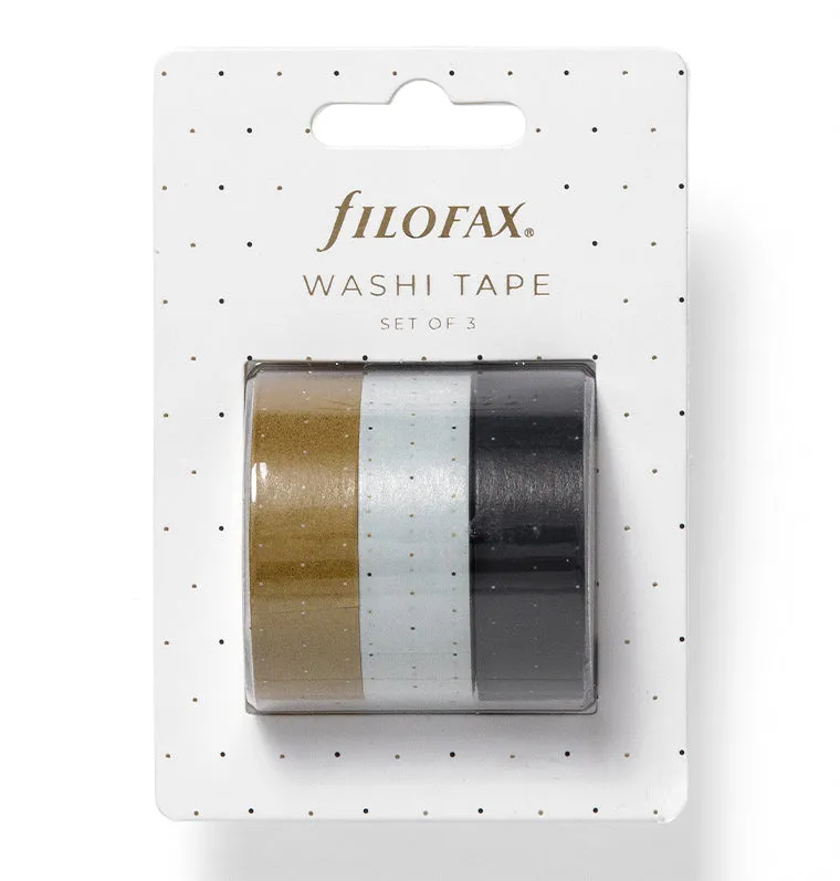 Filofax Moonlight washi tape set 3 rouleaux or