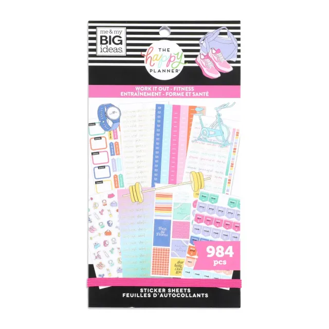 Happy Planner Work It Out Fitness stickers 984 autocollants sport