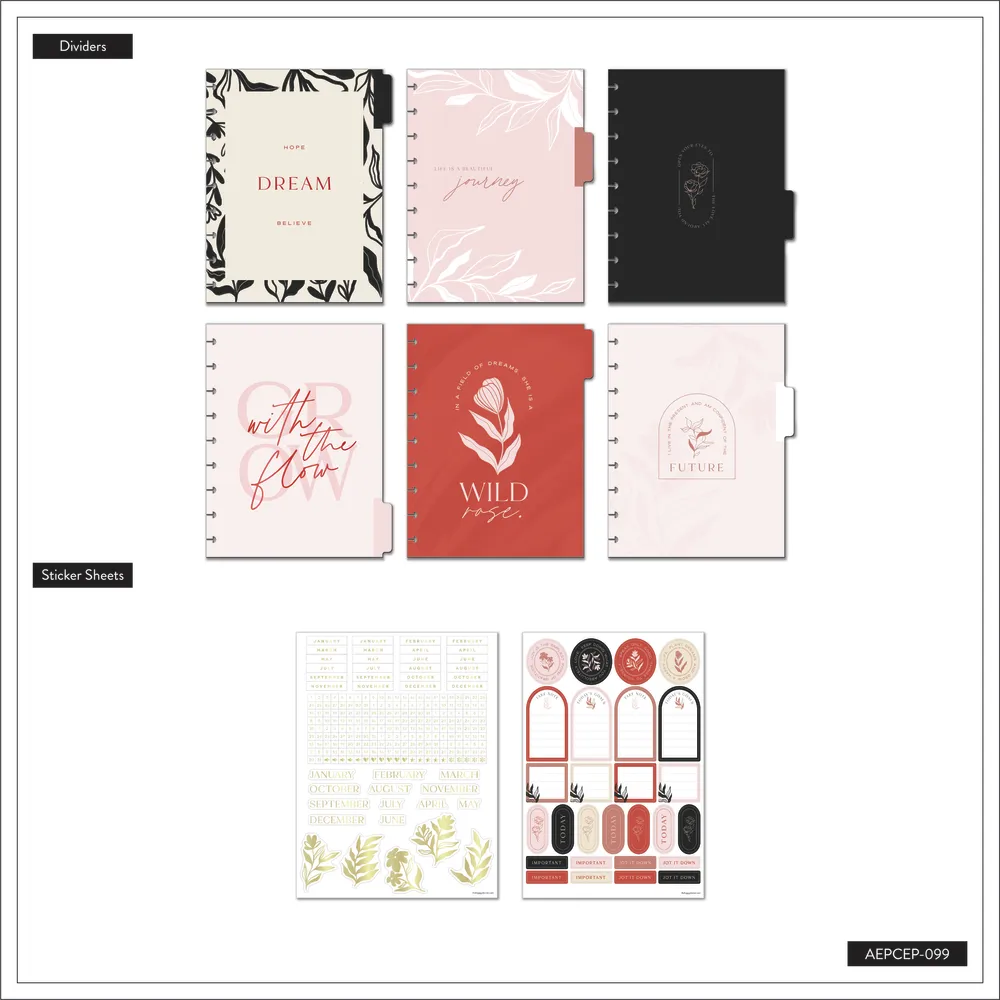 Happy Planner Dancing Leaves recharge agenda Classic 6 mois vertical