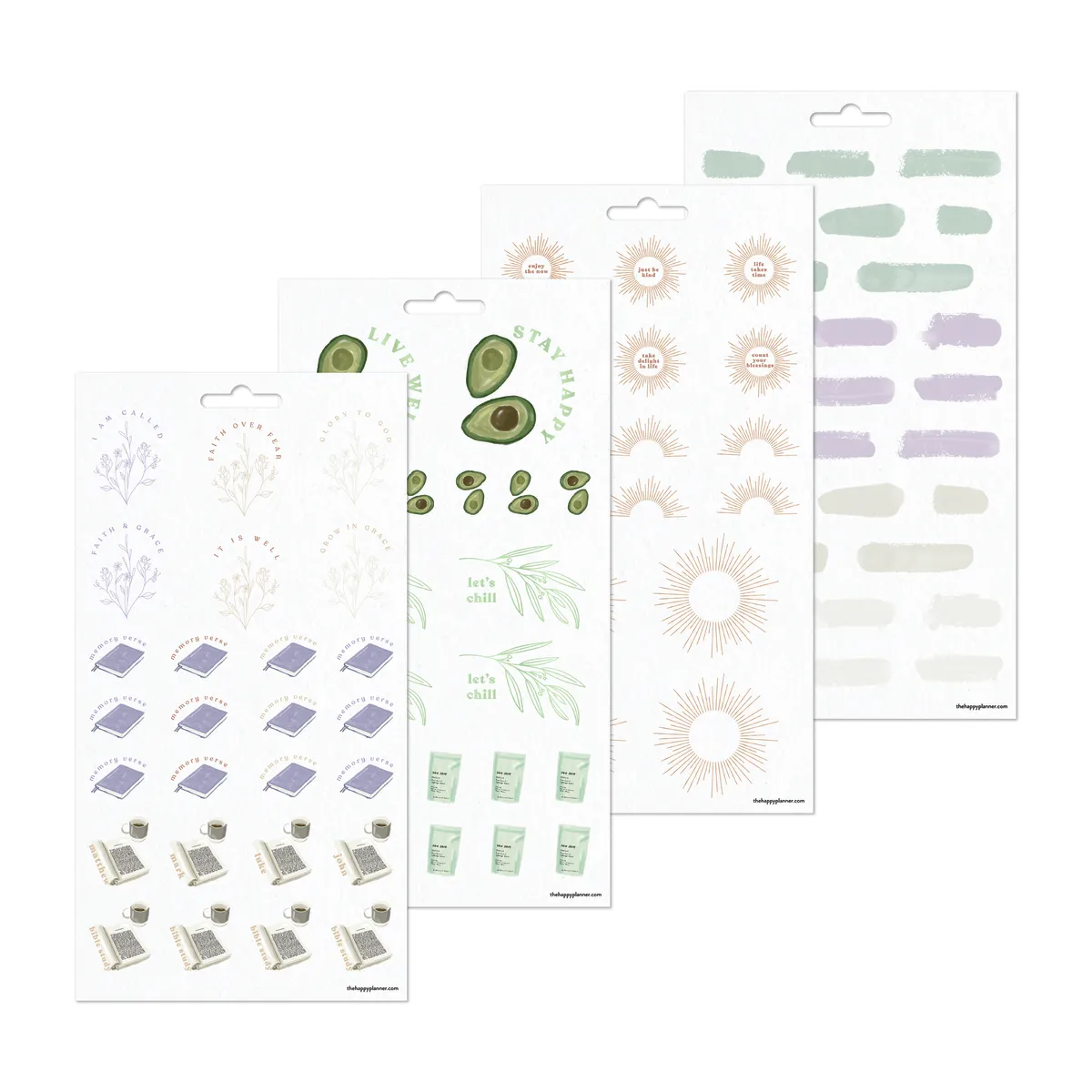 Happy Planner Faith Gratitude autocollants bien-être 243 stickers