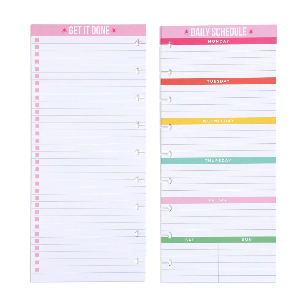 Happy Planner Daily Schedule demi-feuilles Classic 60 feuilles