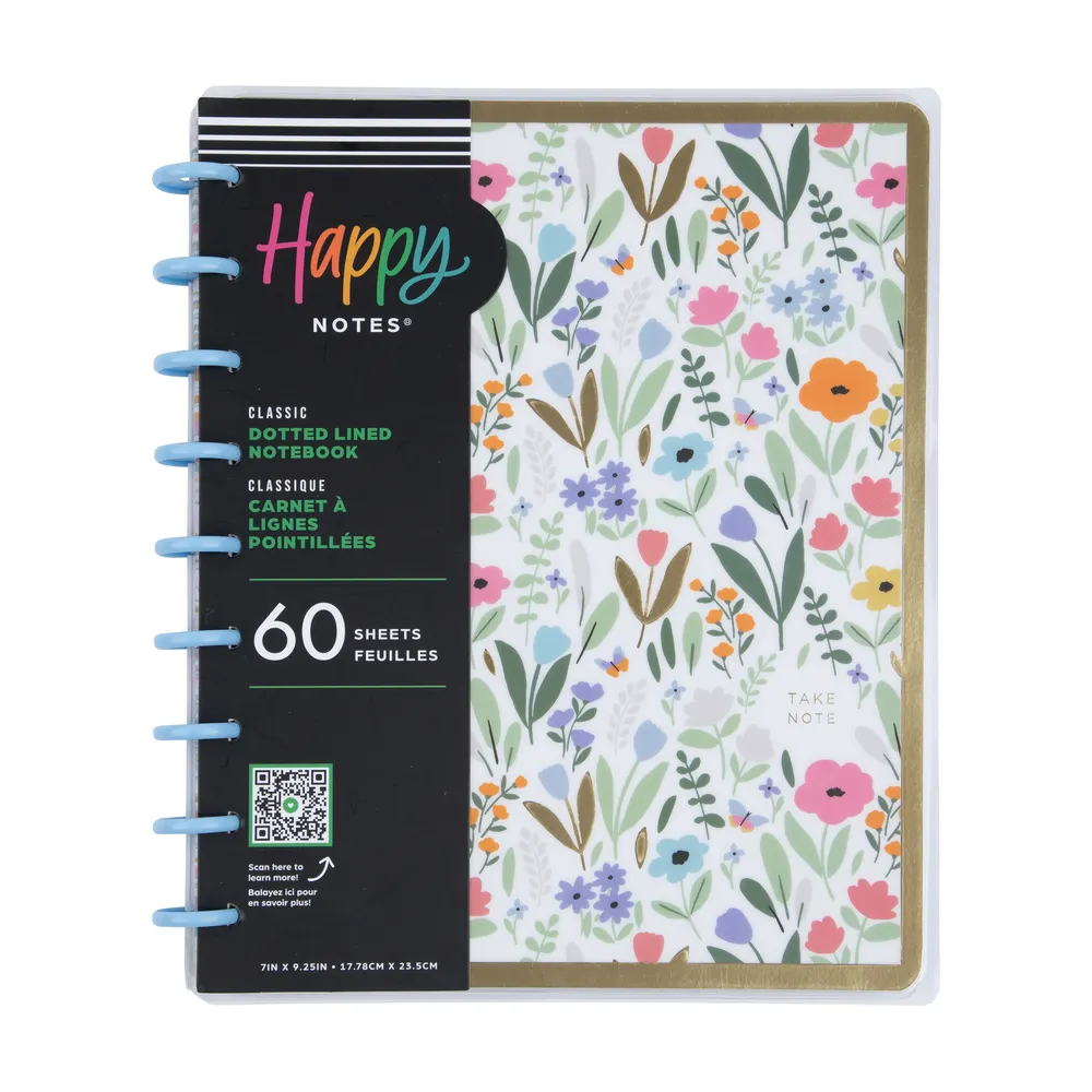 Happy Planner Soft Florals carnet Classic 60 feuilles ligné pointillé