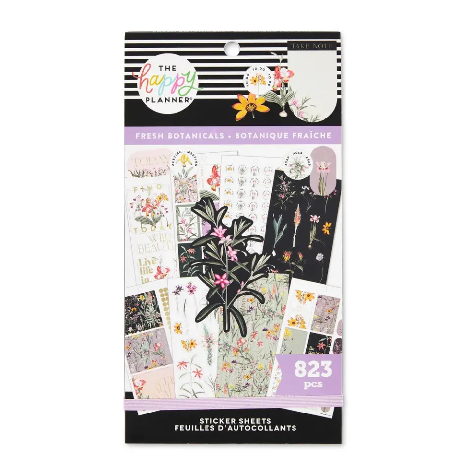 Happy Planner Fresh Botanicals stickers 30 feuilles doré