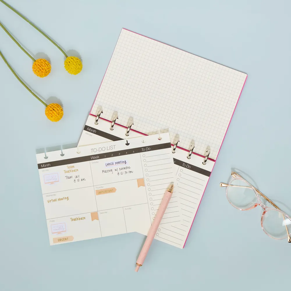 Happy Planner Frosted Hot Pink agenda à disque non daté 52 pages