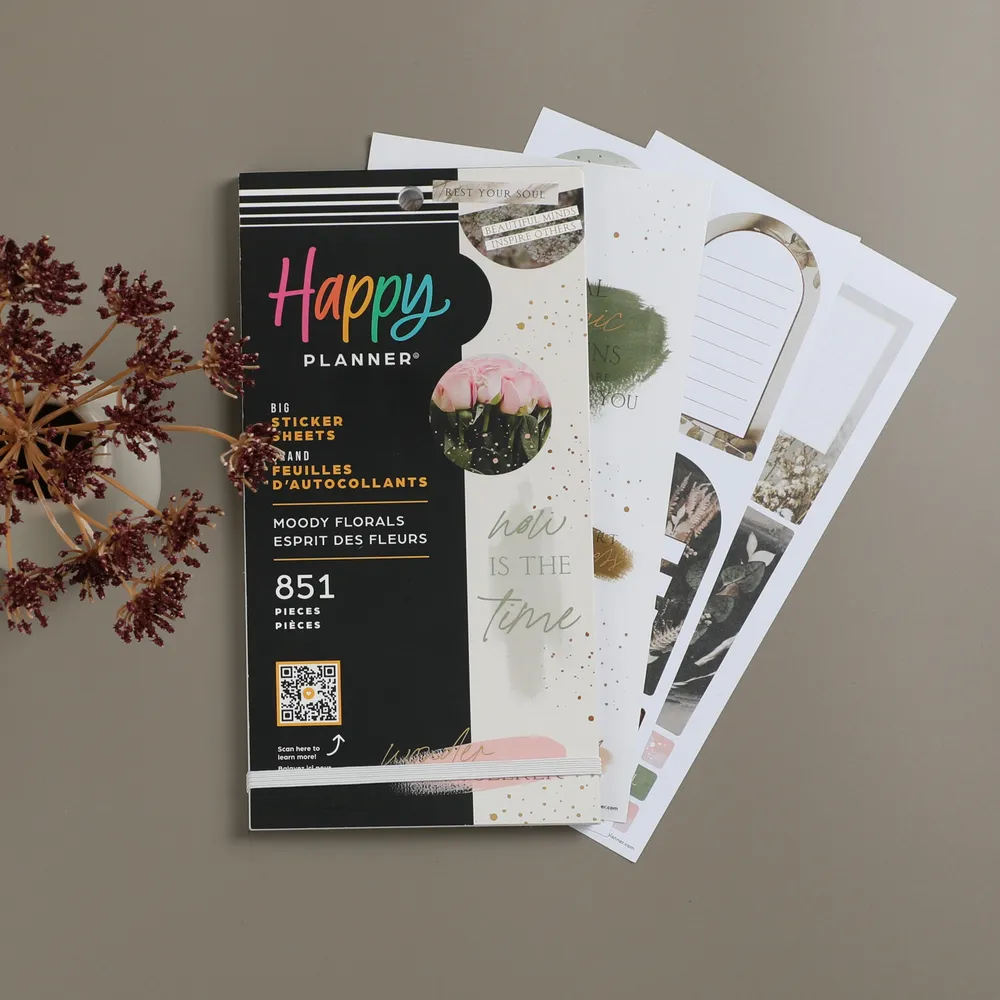 Happy Planner Moody Florals stickers Big 851 autocollants