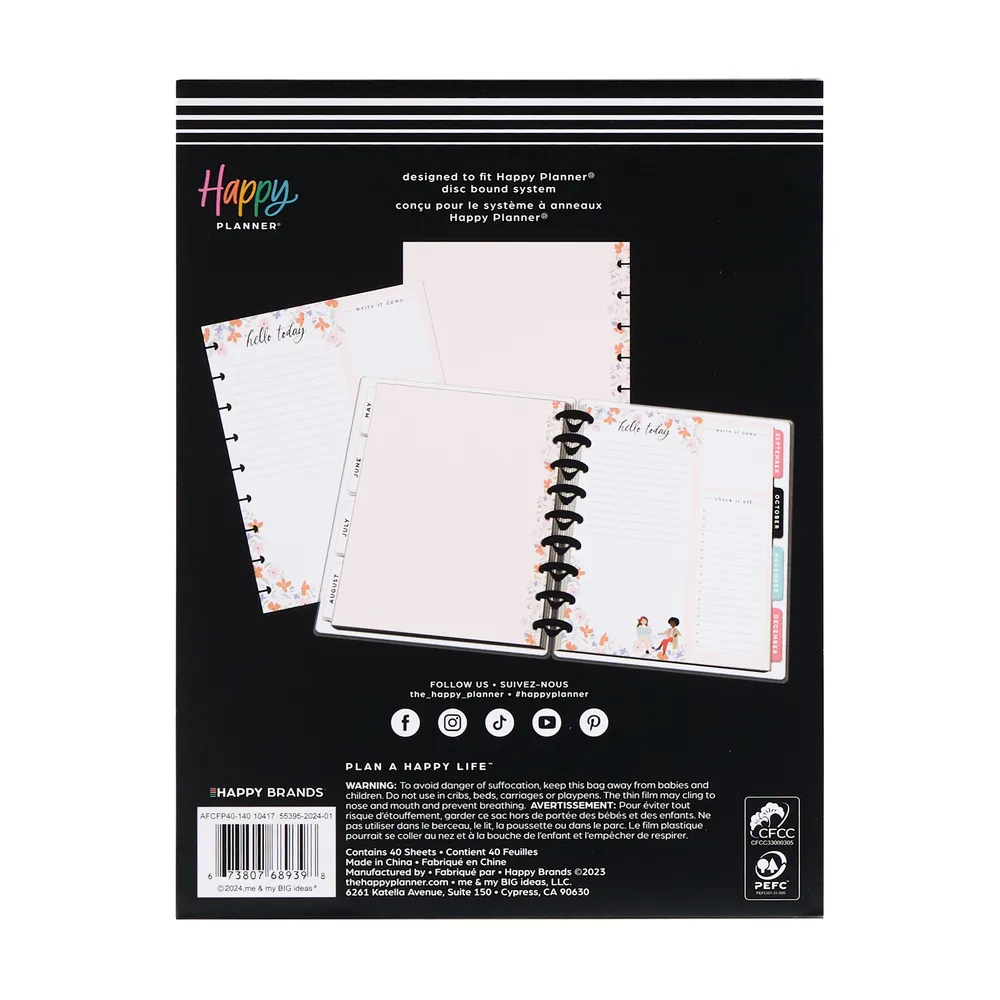 Happy Planner Happy in Paris recharge papier pointillé 40 feuilles