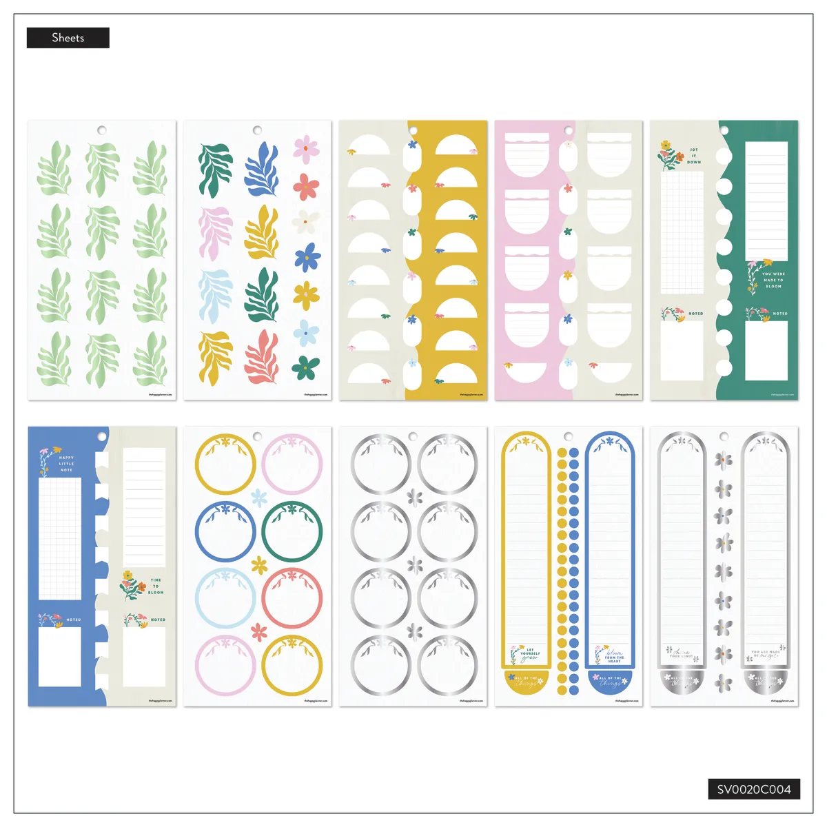 Happy Planner In the Moment stickers floral 30 planches 504