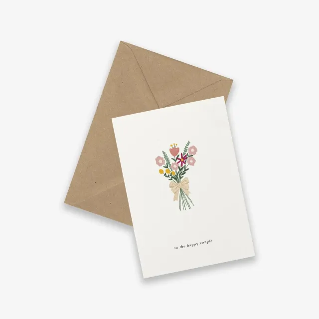Kartotek Wedding Flowers carte mariage couple fleurie