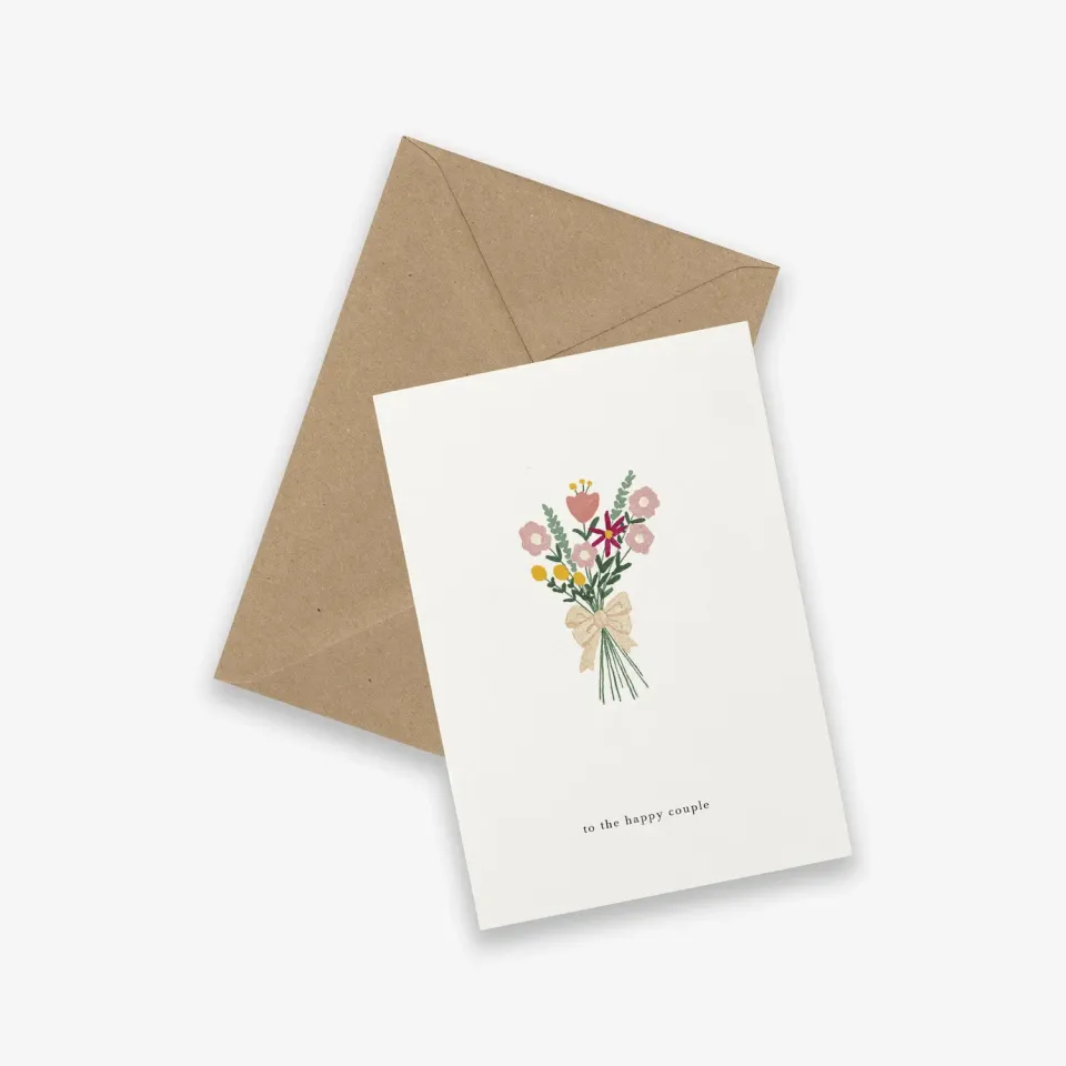 Kartotek Wedding Flowers carte mariage couple fleurie