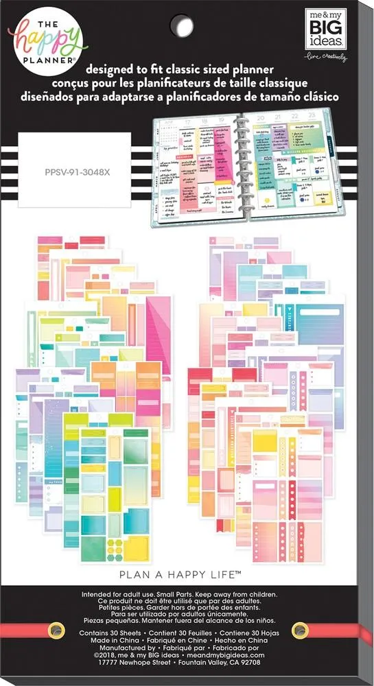 Happy Planner Colorful Boxes stickers 30 feuilles 605