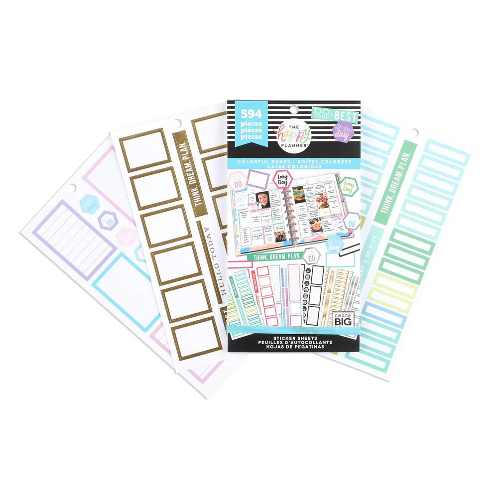 Happy Planner Colorful Boxes autocollants classic x594 colorés
