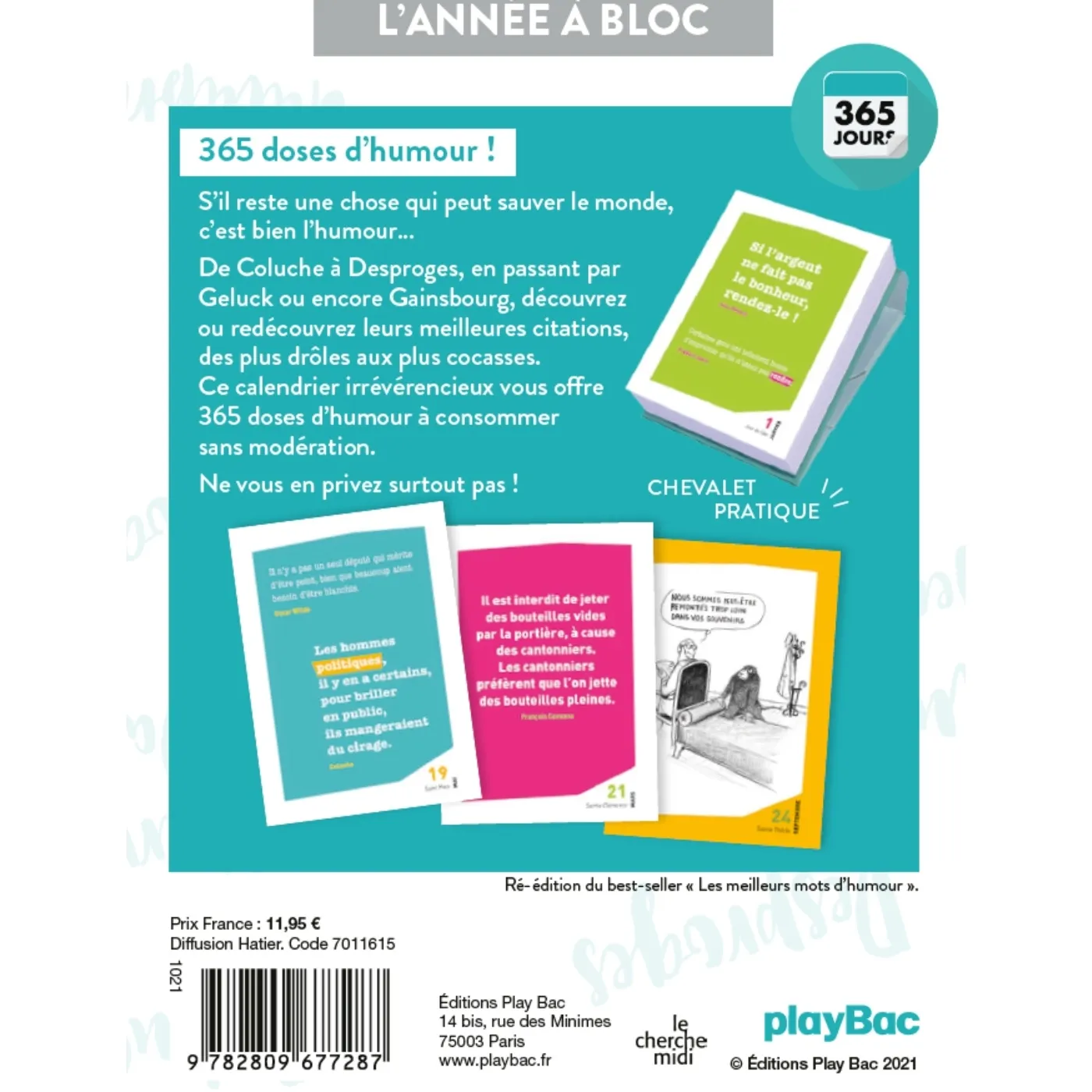 Frigobloc Mots d'humour 365 jours calendrier bloc