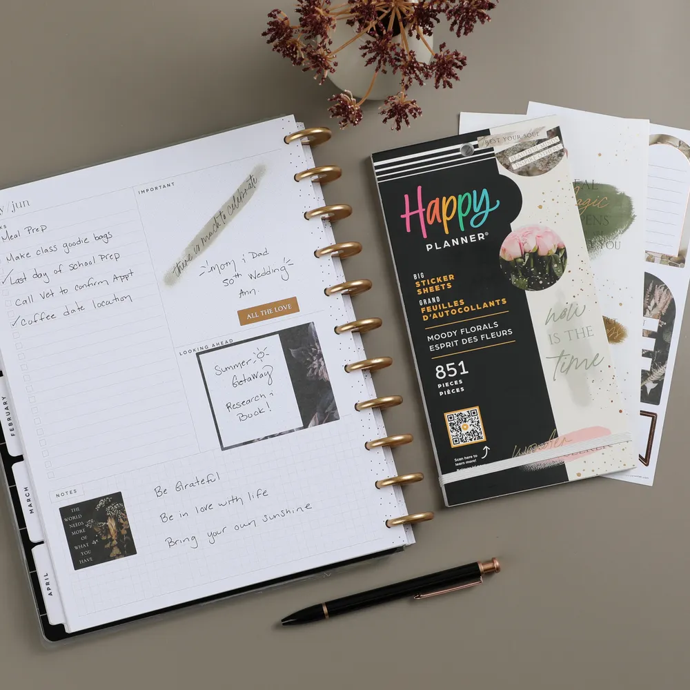 Happy Planner Moody Florals stickers Big 851 autocollants