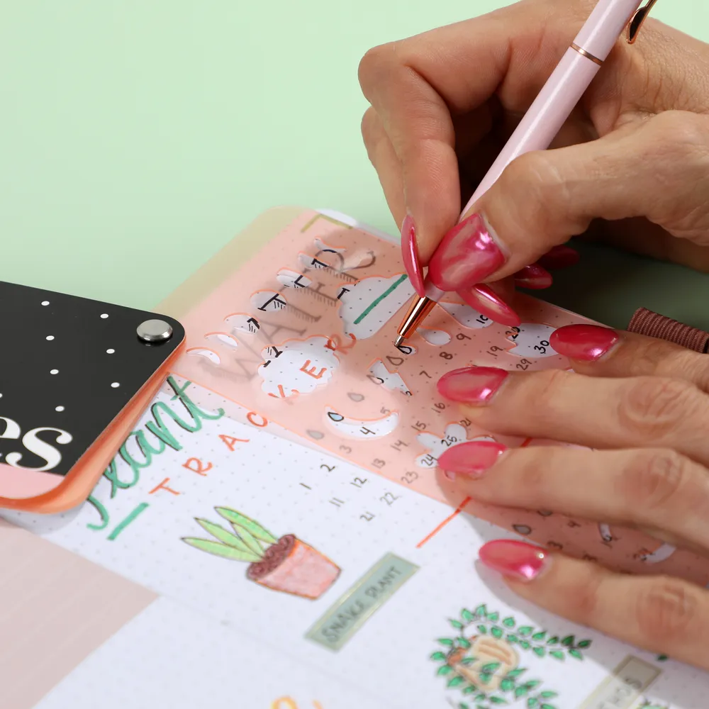 Happy Planner Shapes pochoirs éventail 5 feuilles drapeaux