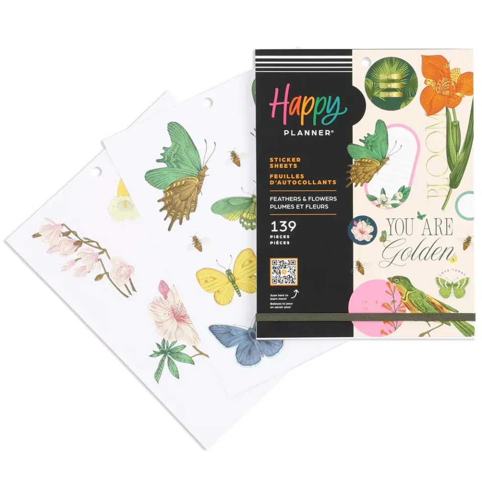 Happy Planner Feathers & Flowers stickers Big 132 stickers floral