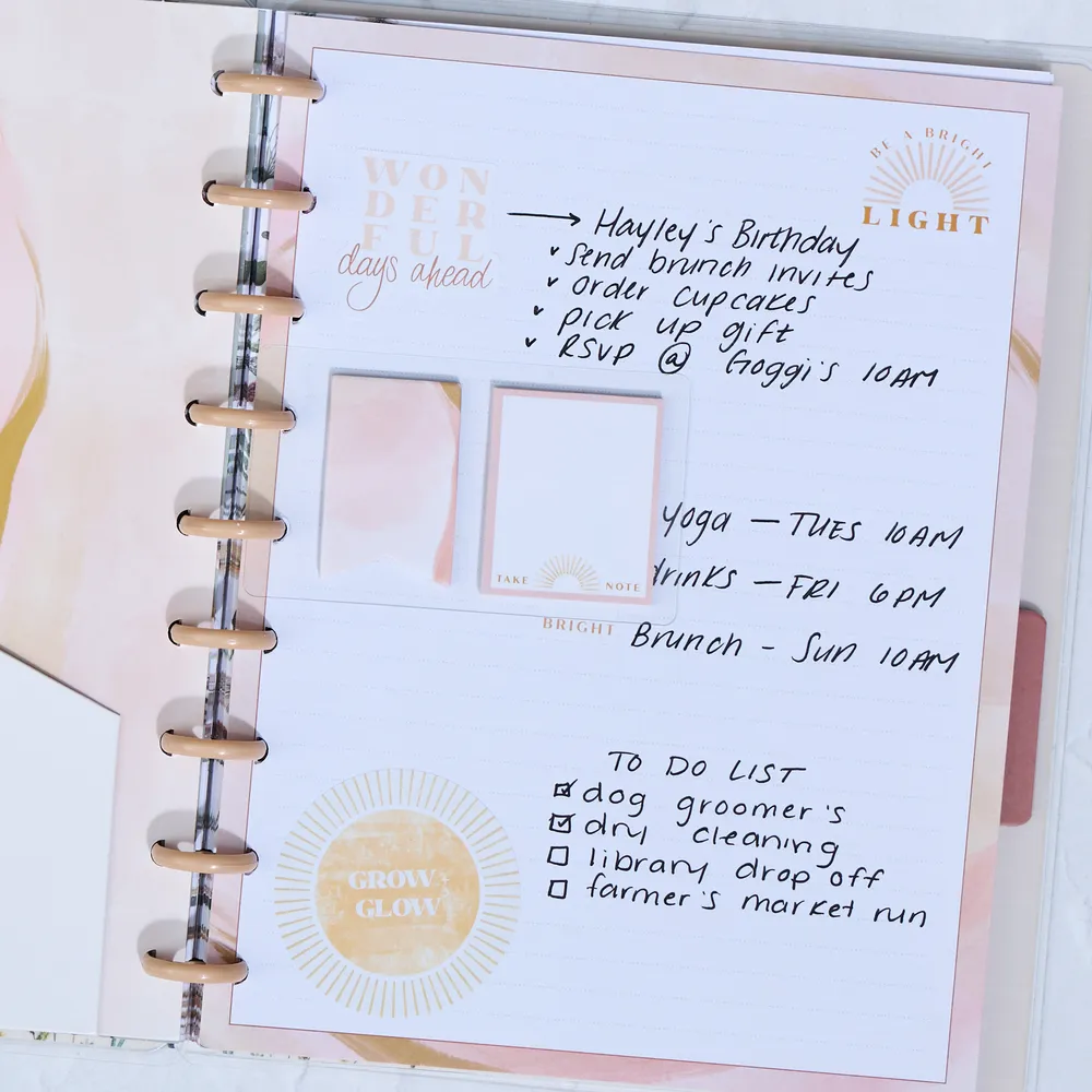 Happy Planner Golden Hour Classic kit accessoires soleil