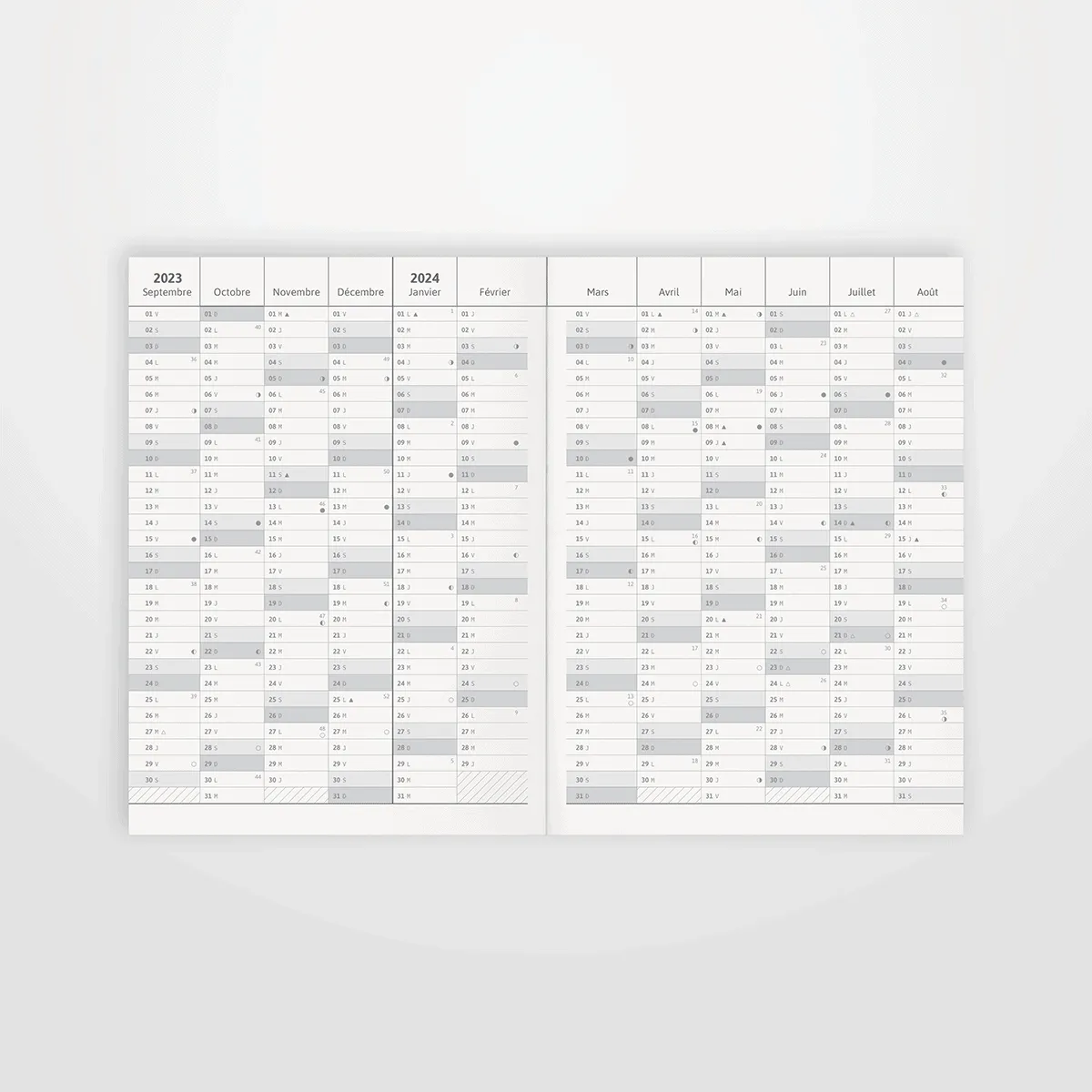 My365 365 Jours 2026/2027 agenda journalier 13x18 souple