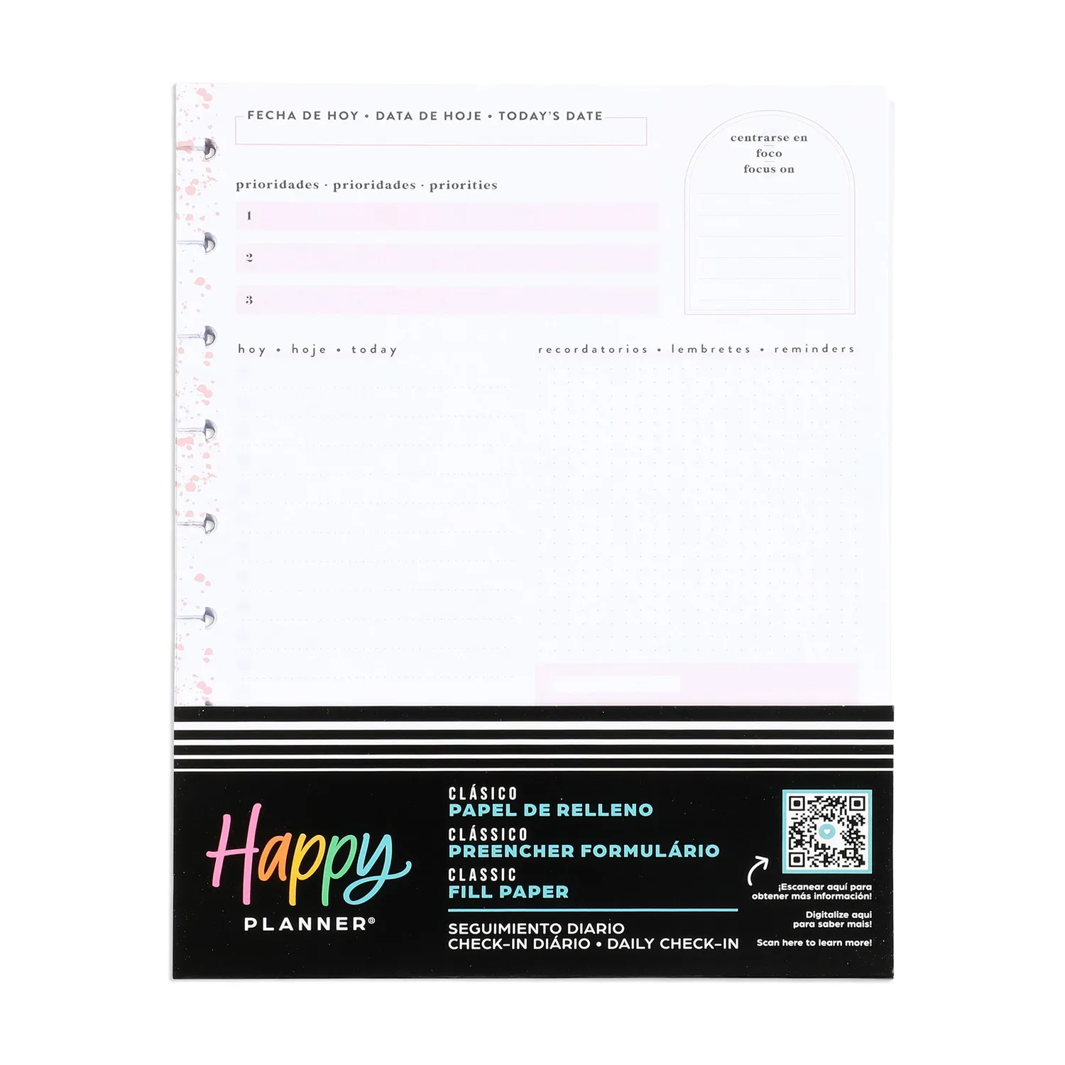 Happy Planner Multi Language Dashboard Classic recharge 40 feuilles