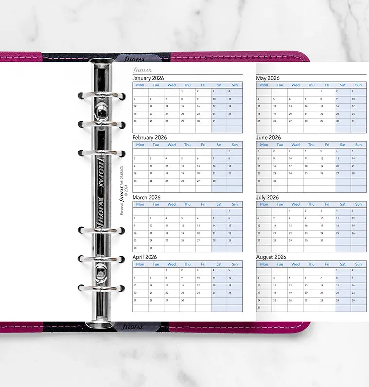 Filofax Classic Personal planner vertical 2026-2029 anglais