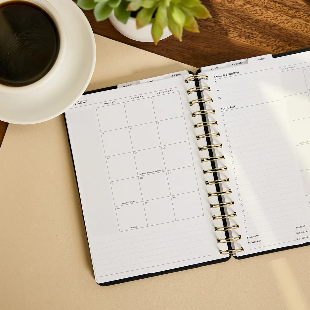 Happy Planner Citrine Midnight 2027 agenda A5 pro 12 mois