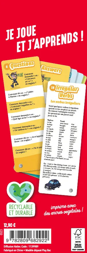 Frigobloc Incollables Révise ton anglais éventails 7-12 ans quiz