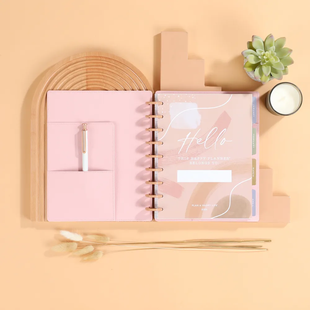 Happy Planner Classic Blush Deluxe couverture agenda simili cuir