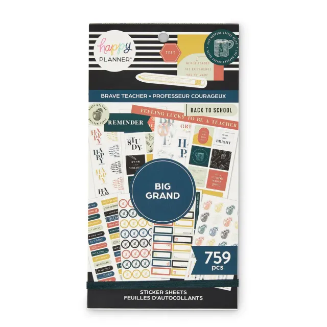 Happy Planner Brave & Inspired Teacher stickers Big 759 enseignante