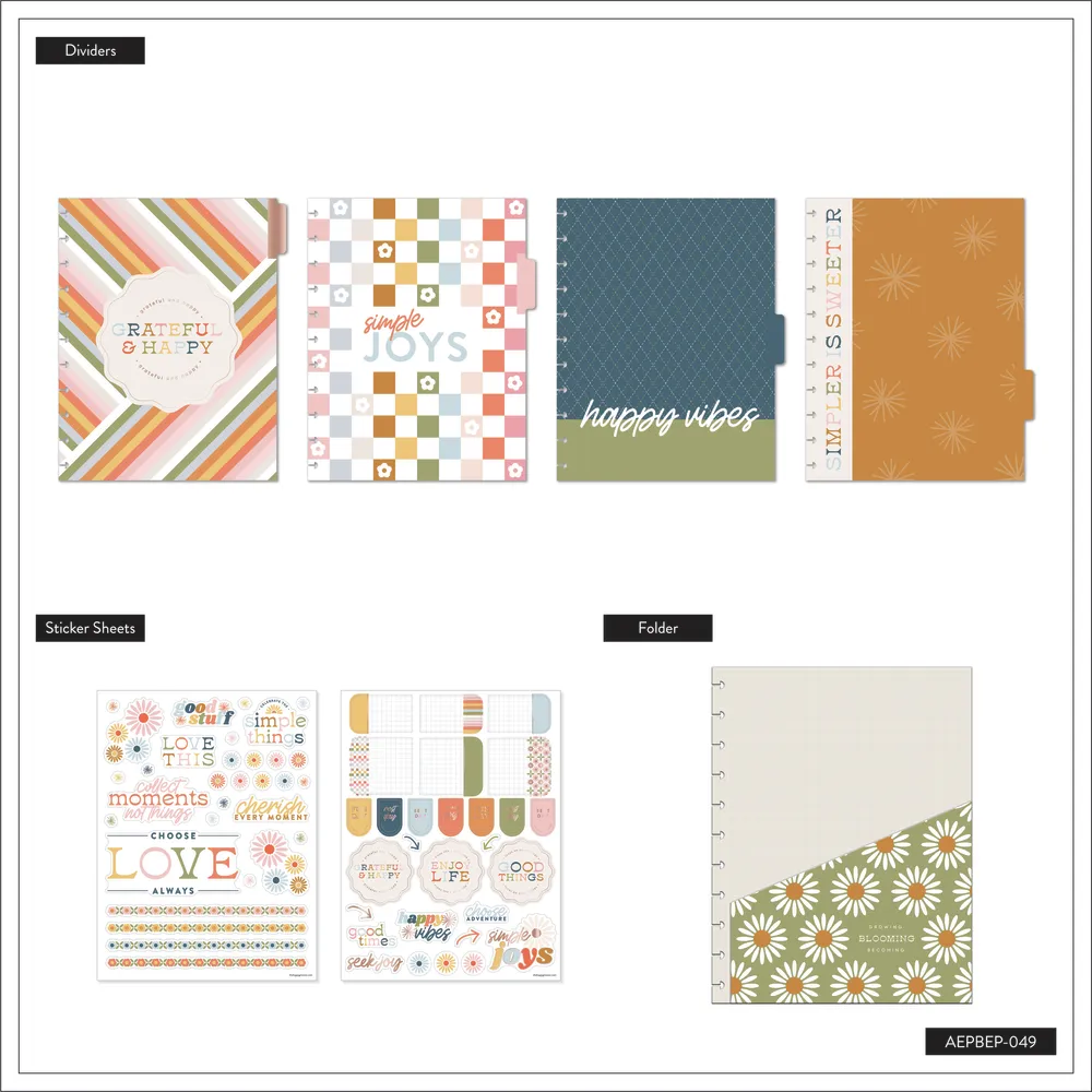Happy Planner Simple Joys big extension album 4 mois 104 pièces