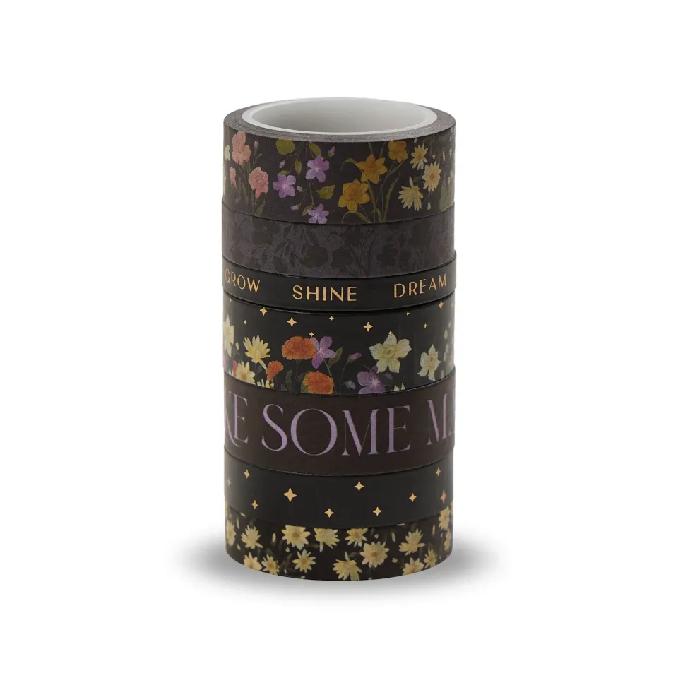 Happy Planner Dark Garden washi tape 7 rouleaux floral